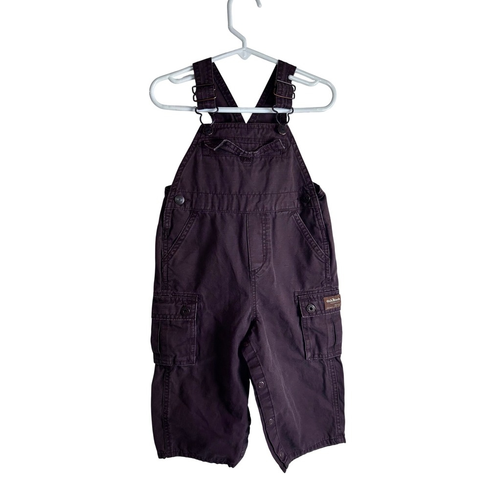 OshKosh B'gosh Cargo Overalls 18 Mos Brown Ripstop Vestbak Kids